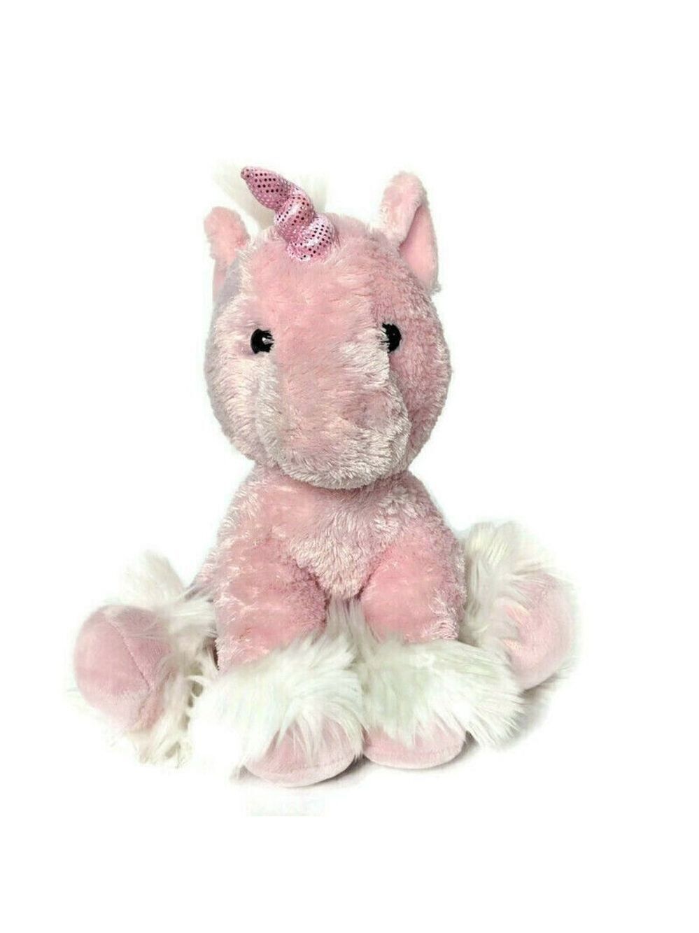 Aurora Pink White Unicorn Plush Stuffed Animal 11.5 Inch